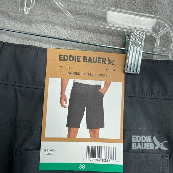 NEW Eddie Bauer Men's Size 38 Rainier 10" Tech Shorts Black Cargo Outdoor - Picture 6 of 7